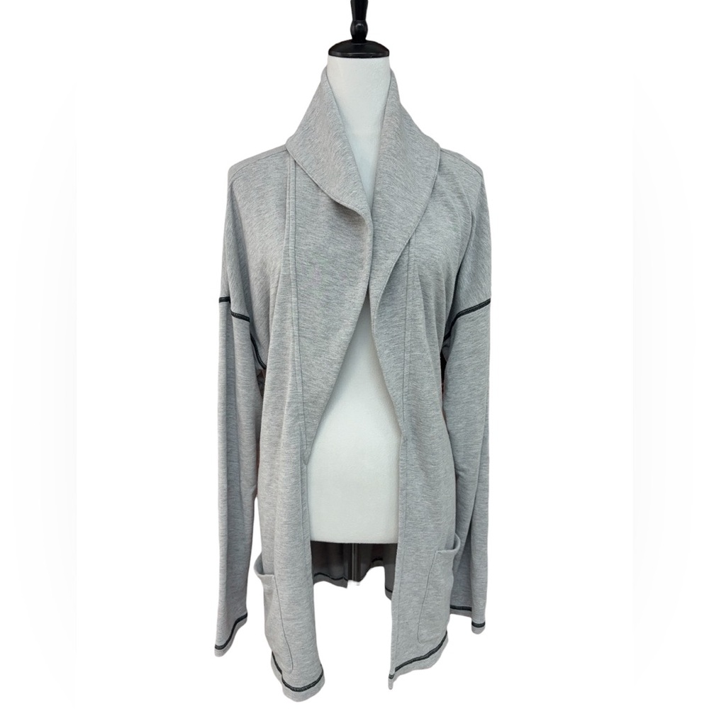 Lauren Ralph Lauren Gray Open Front Cardigan Tie Waist Women’s XL